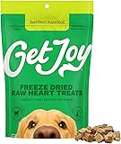 Get Joy Freeze Dried 100% Beef Heart Dog Treats, 4oz | Single Ingredient Organ Meat, High Protein Raw Dog Food Topper, Snack & Training Rewards | Grain Free, Gluten Free, Filler Free Beef Heart 4 Ounce (Pack of 1)