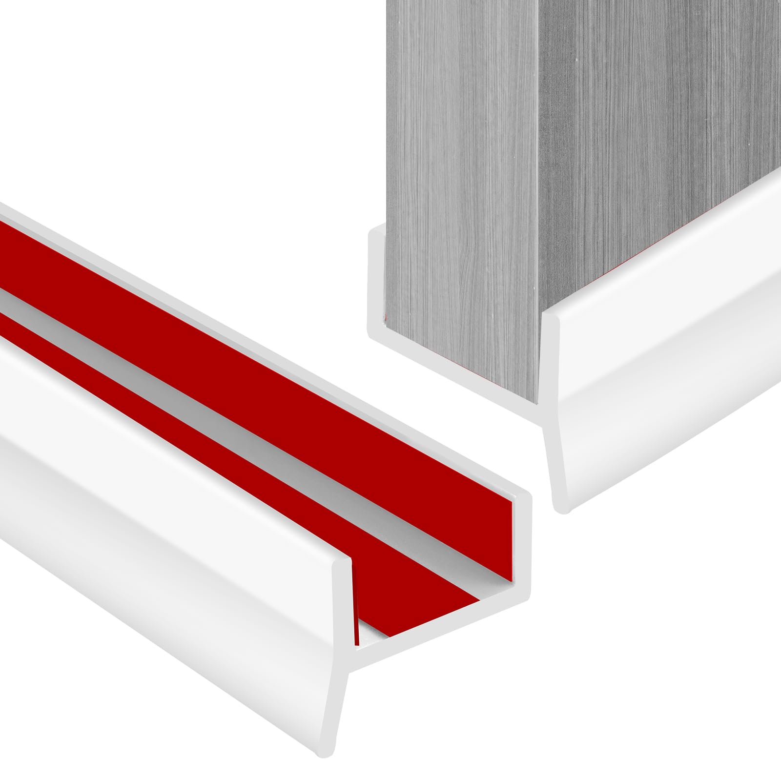 Self Adhesive Kitchen Plinth Sealing Profile, High Elasticity Skirting Board Silicone Door Edge Banding, for 15 mm 16 mm 17 mm 22mm Thickness, StrongWaterproof Dustprgof for Kitchen Bathroom Door