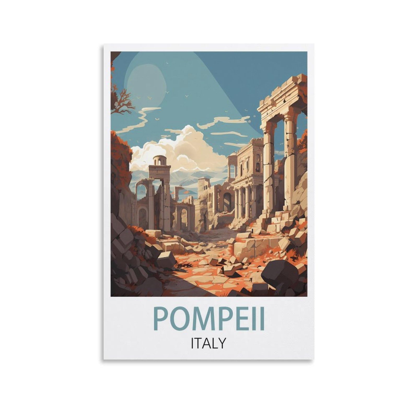 Ezmlfa A027 Diy Paint By Numbers For Adults Beginner，Pompeii Italy Paint By Numbers Oil Painting Canvas Print Wall Art Home Decoration 40X50cm