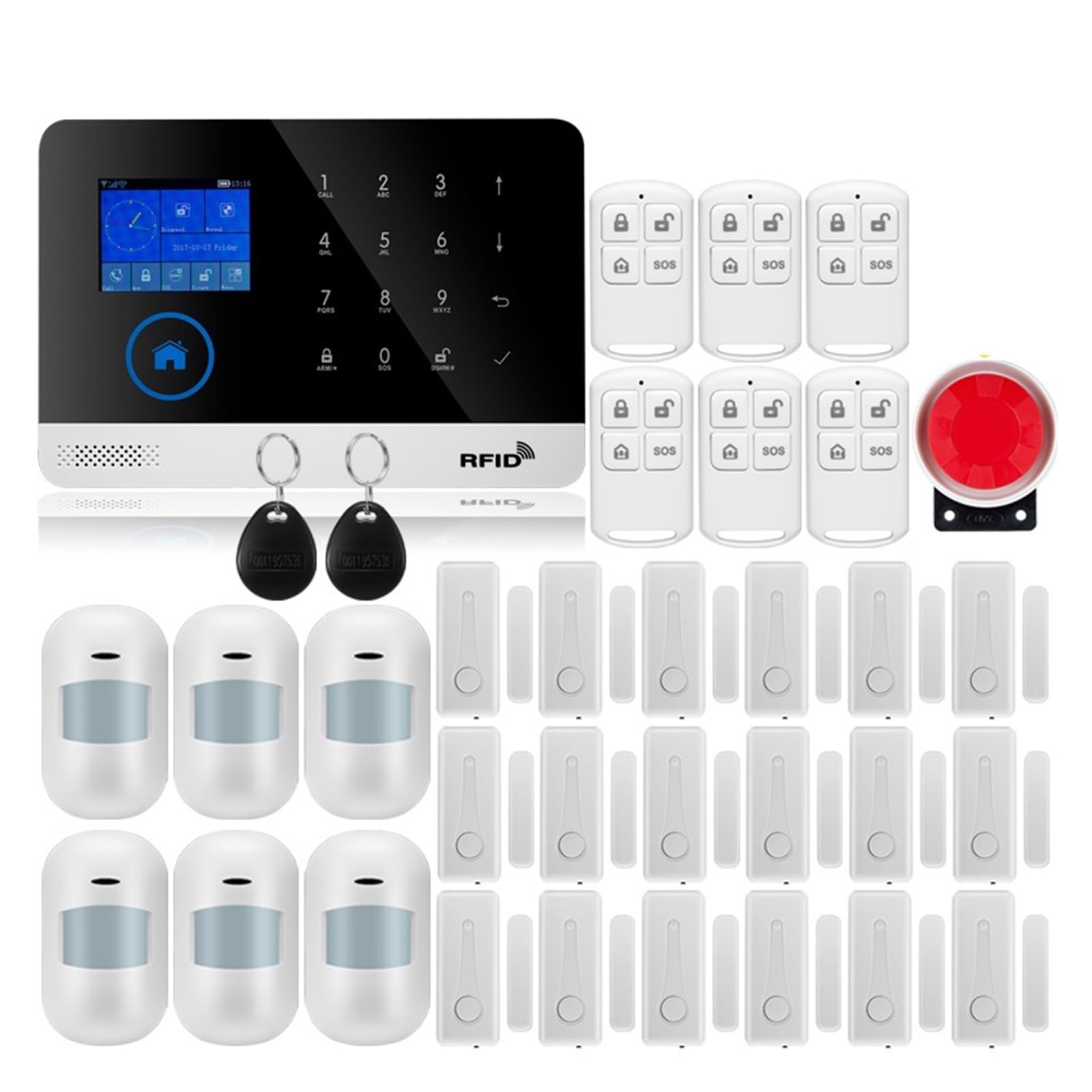 Smart Alarm SIM GSM Home Antifurto Sicurezza LCD Touch Tastiera Kit sensore di allarme per Appartamento