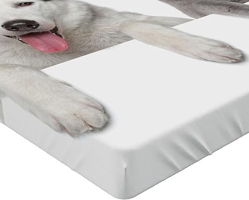 Miniatura 9 de Ambesonne Sábana bajera color turquesa degradado, diseño de medallón de mandala estrellado con arte medio de flores, funda de cama con bolsillo