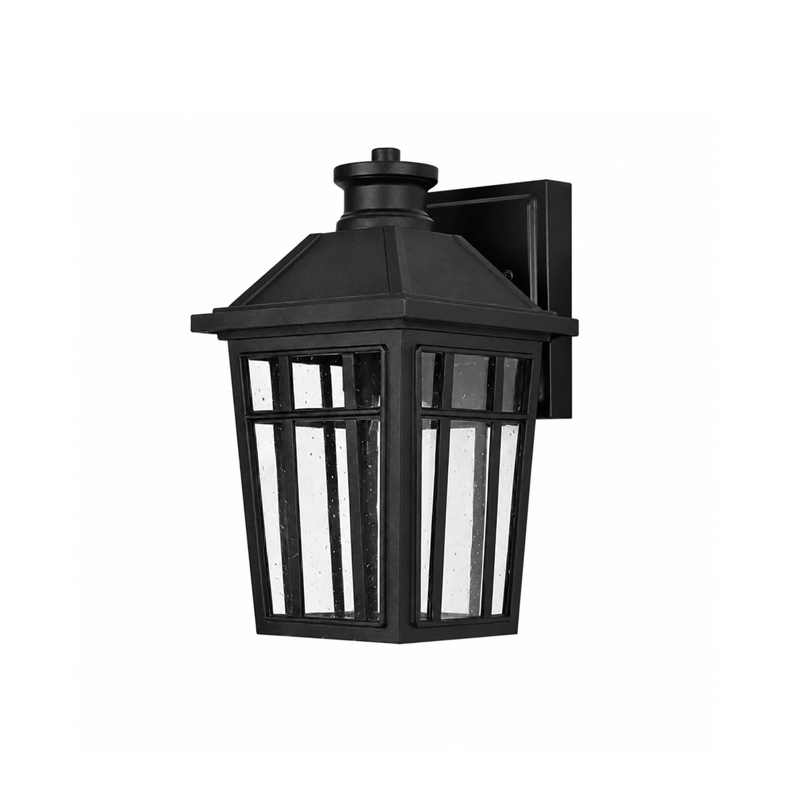 OZBMA Minimalist Modern Exterior Wall Sconce, Waterproof Aluminum Alloy Outdoor Lantern, 13.8" Black Finish Mount Fixture for Hallway, Entryway, Staircase, Balcony, Apartment Threshold