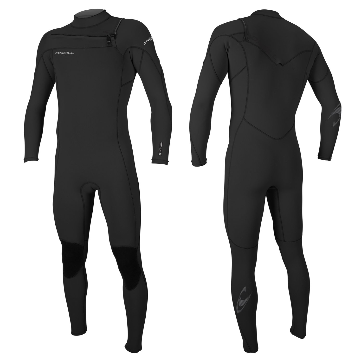 O'NEILL ONeill Hammer 3/2MM Chest Zip Wetsuit Black - Easy Stretch Breathable