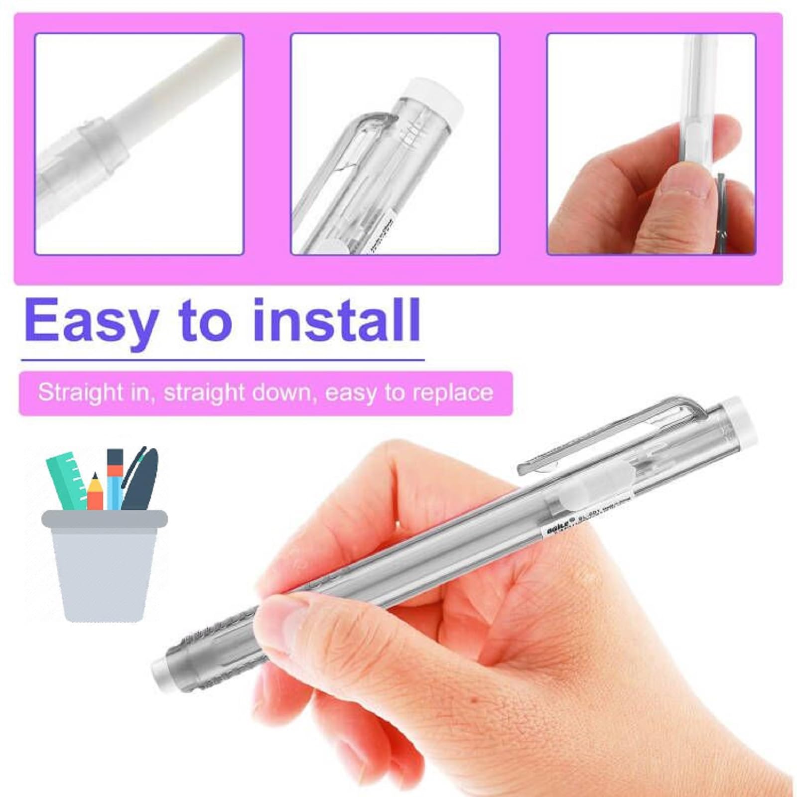 6PCS retrattile penna a forma di gomma, penna portatile stile matita Eraser ffor bambini studenti disegno pittura scrittura regalo colore casuale