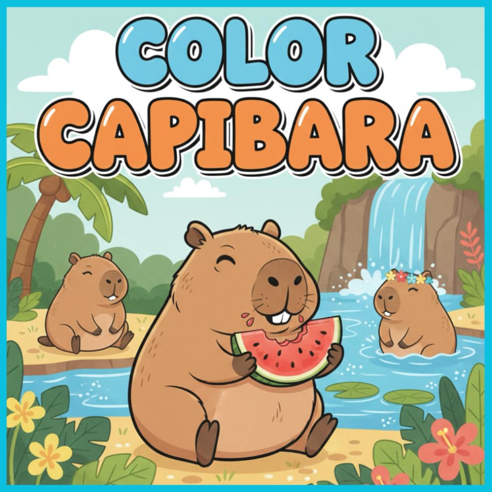 COLOR CAPIBARA: Cute Capybara Coloring Book for Children Ages 3-6