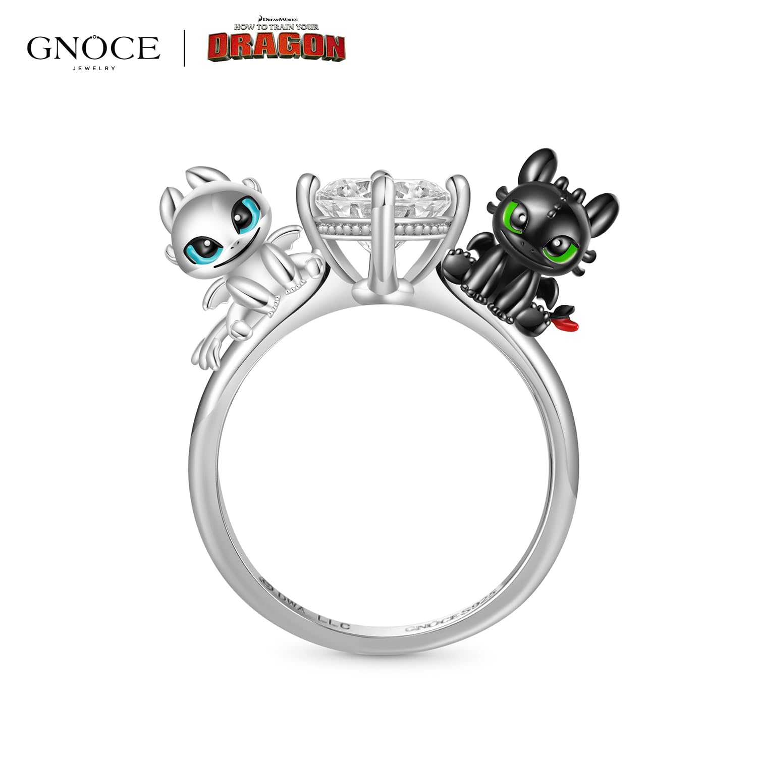 GNOCE How to Train Your Dragon Bague Krokmou & Furie Éclair En Argent Sterling Bijoux Cadeau pour Femmes Filles Fille