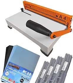 Kit Encadernação Encadernadora Espiral A4-X Marpax + 100 Capas + 100 Espirais