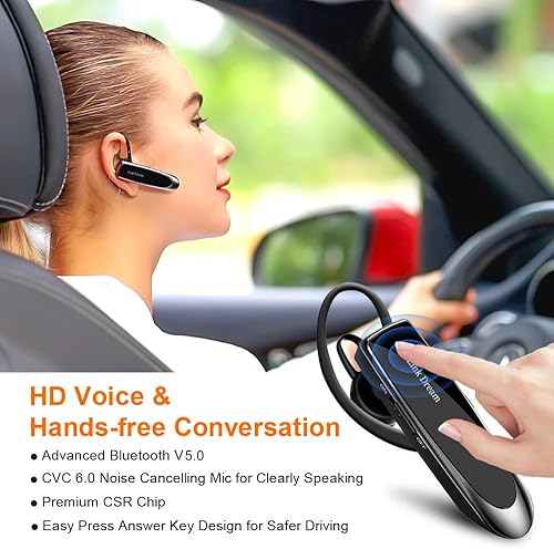 Miniatura 2 de Link Dream Auricular Bluetooth para teléfono celular, manos libres, auriculares inalámbricos con cancelación de ruido, micrófono 24 horas hablando