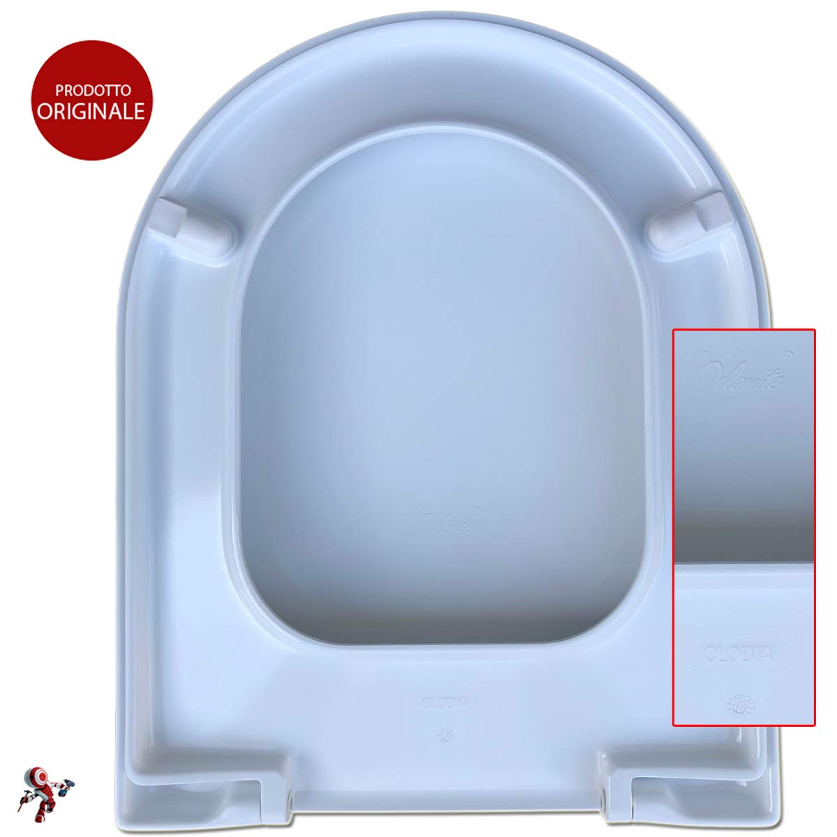 Copriwater Dolomite Clodia ORIGINALE in termoindurente cerniere inox codice J104900 colore bianco