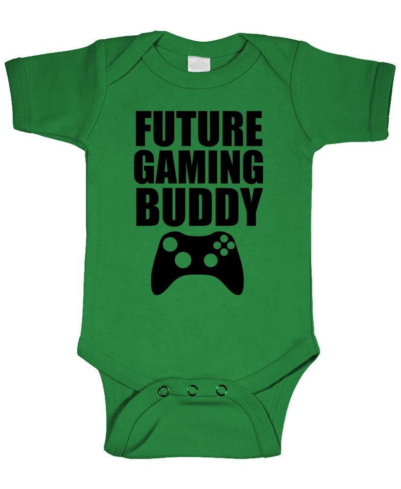 Live Nice FUTURE GAMING BUDDY - gamer daddy - Cotton Infant Bodysuit, 6m, Green
