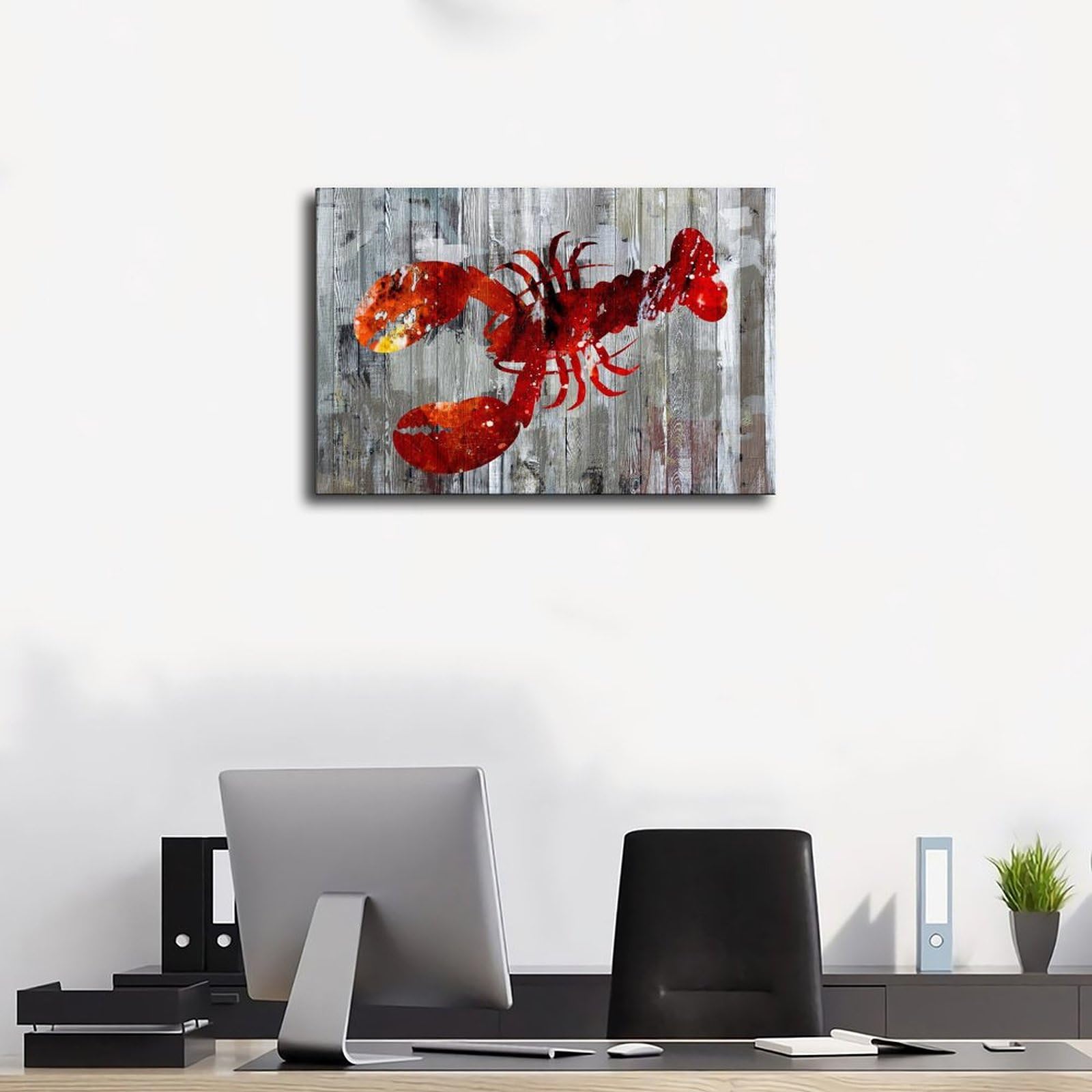 Aragosta astratta aragosta creatura marina animale marino moderno da appendere alla parete per soggiorno, decorazione artistica da parete poster per casa, bar, ristorante, garage, caffetteria, logo