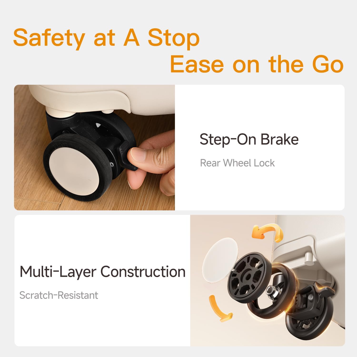 20-inch Carry On Luggage for Kids with Seat, Mom's Must-Have Suitcase Stroller, Adjustable Handle, Hard Shell PC Suitcase for Family - Image 6