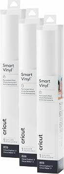 Cricut Akıllı Kalıcı Vinil, Beyaz, 3'lü Paket 3 Ayak Rulosu (33 x 91 cm) Yapışkan El İşi Vinil - Maker 3 ile 12 fit'e kadar kesimler için Matsız Kesim / 3 Makineyi Keşfedin