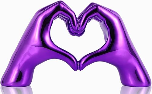 Miniatura 9 de Esculturas y estatuas de corazón rosa, decoración del hogar de corazón de mano, escultura decoración del hogar, decoración del hogar de arte