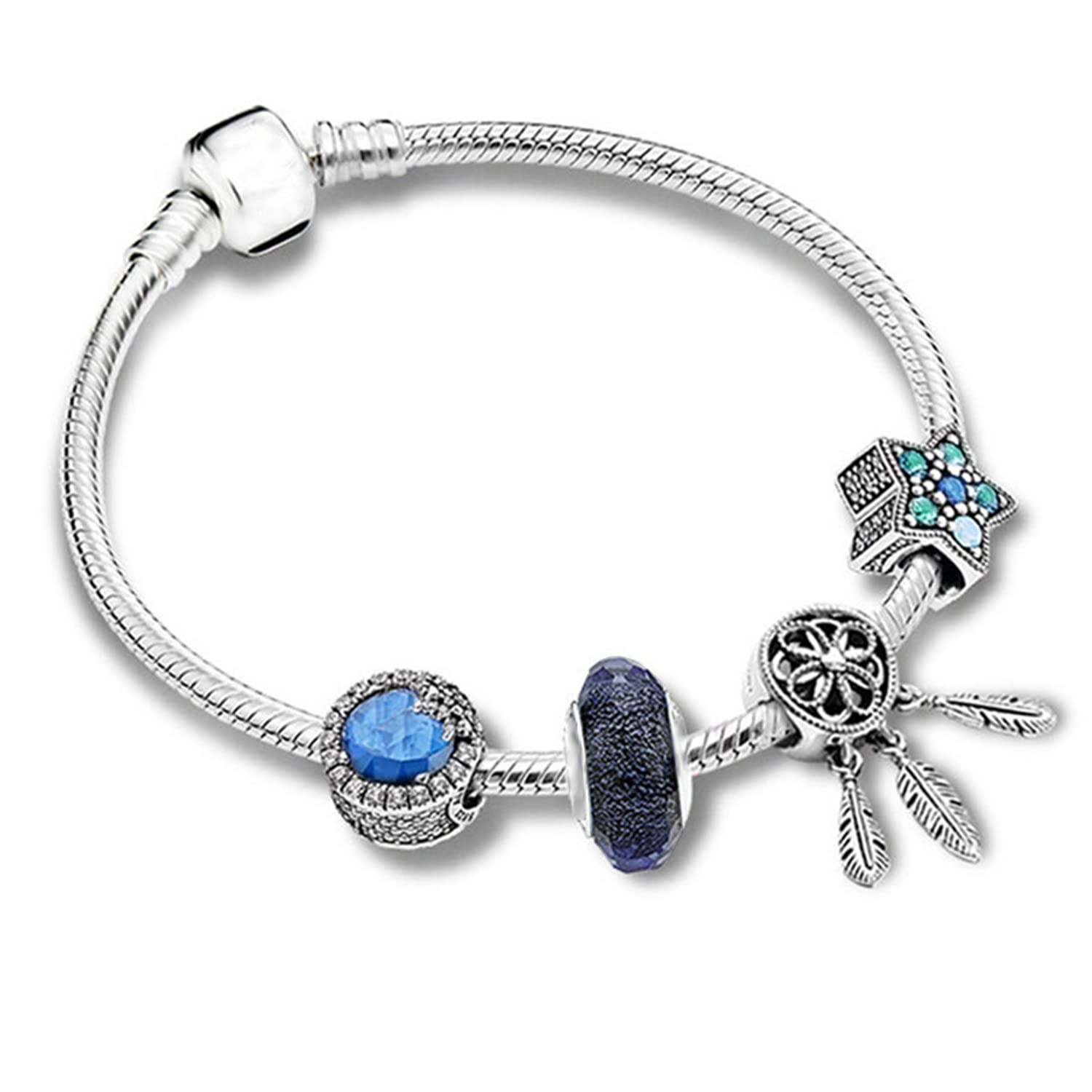 Peora Silver Plated Cubic Zirconia Studded Charm Bracelet Stylish Fashion Jewellery Gift for Girls & Women (B0C1CJY5N8) Amazon Price History, Amazon Price Tracker
