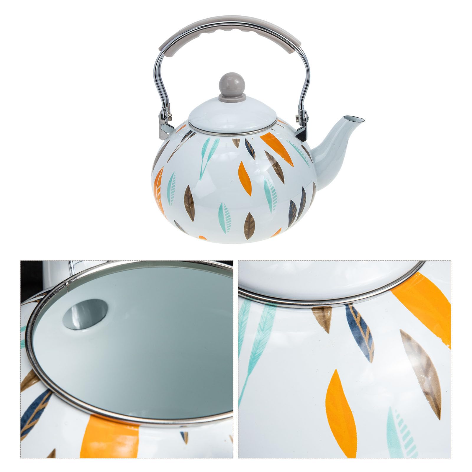 CHILDWEET Tetera Esmaltada de 3l Mango Cómodo y Diseño Vintage para Cocina de Inducción y Uso Doméstico, Hervidor Rápido y Seguro contra Quemaduras