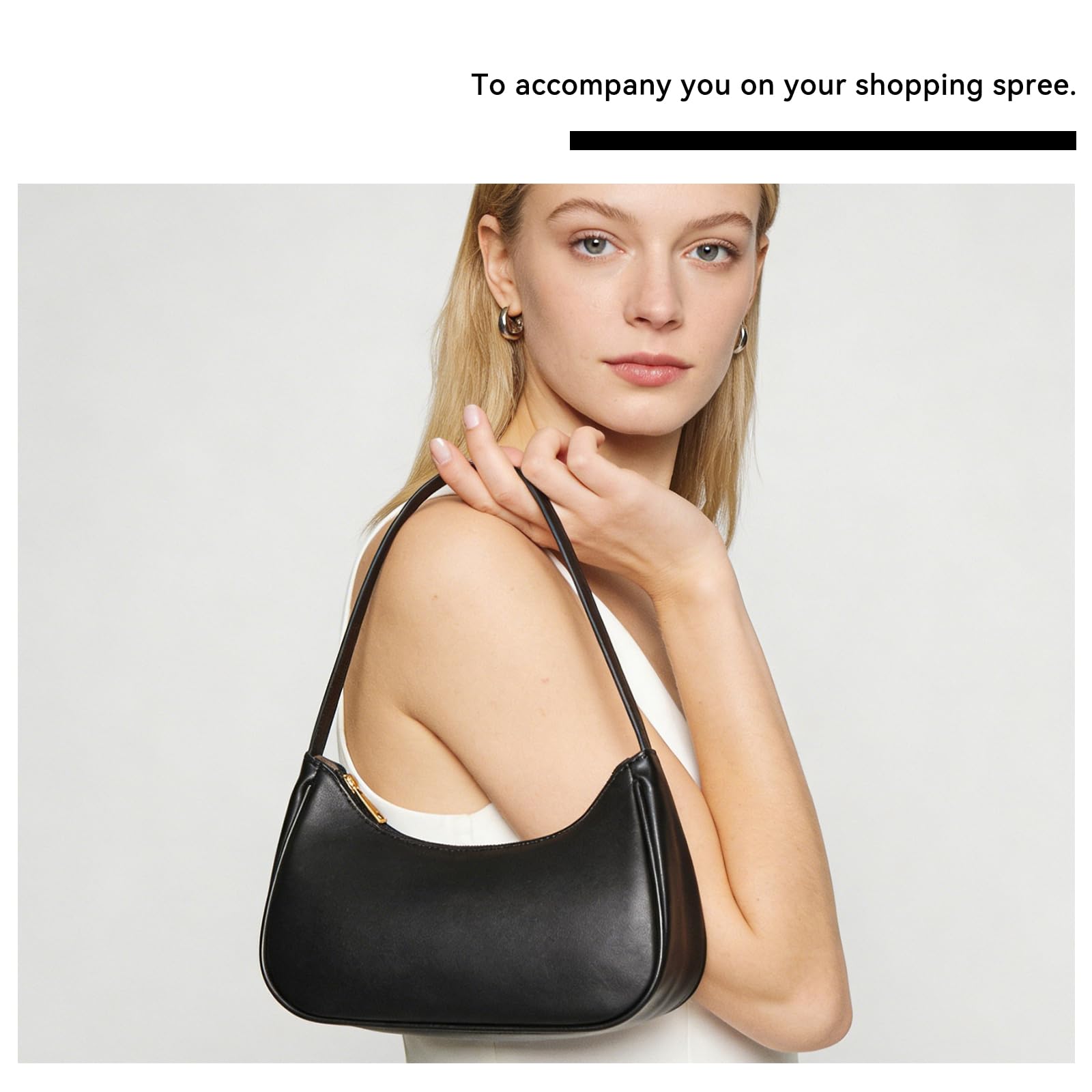 White Shoulder Bag Women, Vegan Leather Handbag Retro Hobo Sling Bag Tote With Zipper, Small Bag For Teenage Girls, Dirndl Bag