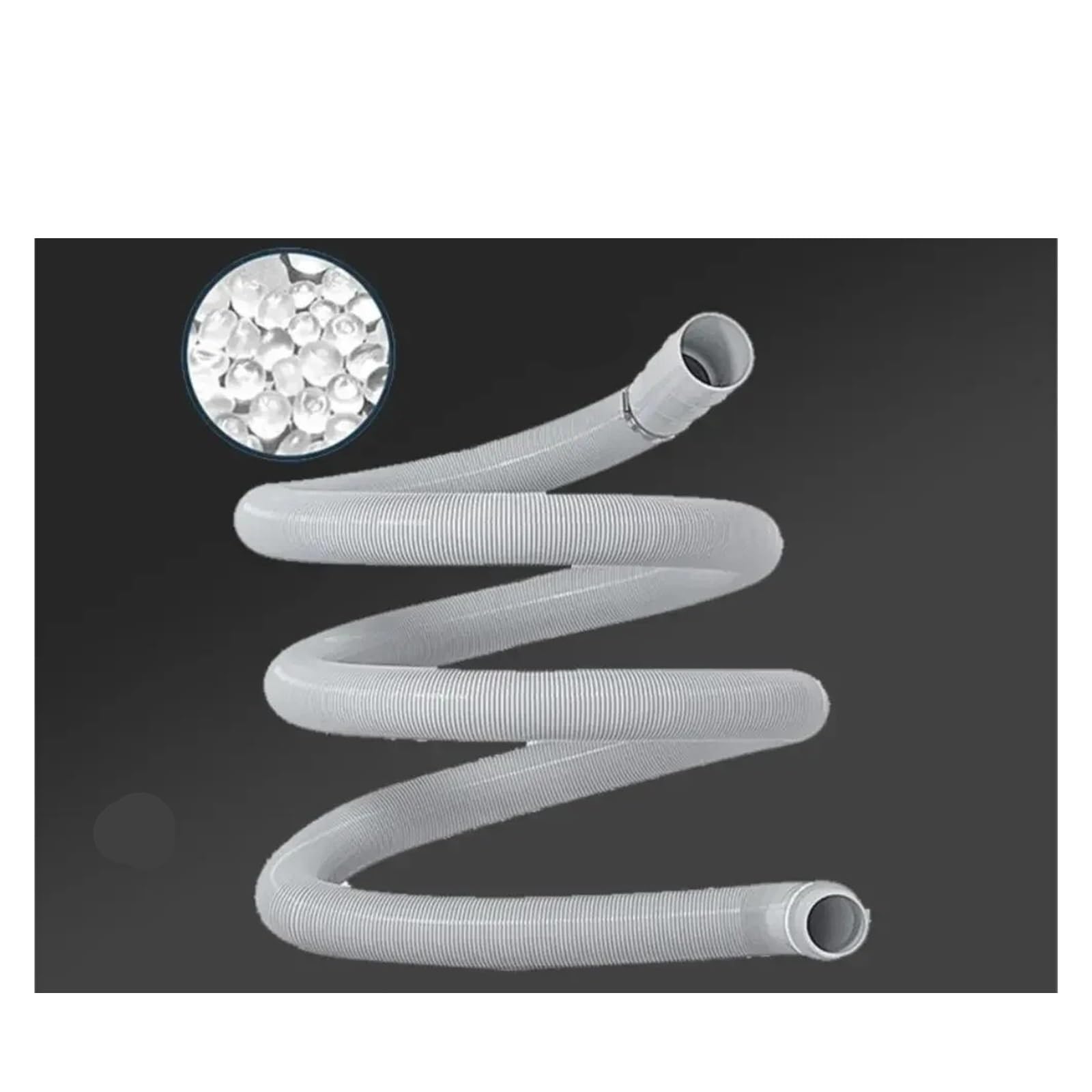 Set Di Fascette for Tubo Corrugato, Prolunga for Tubo Di Scarico for Lavatrice, Lavastoviglie, Grigio, 1 M-5 M(5m)
