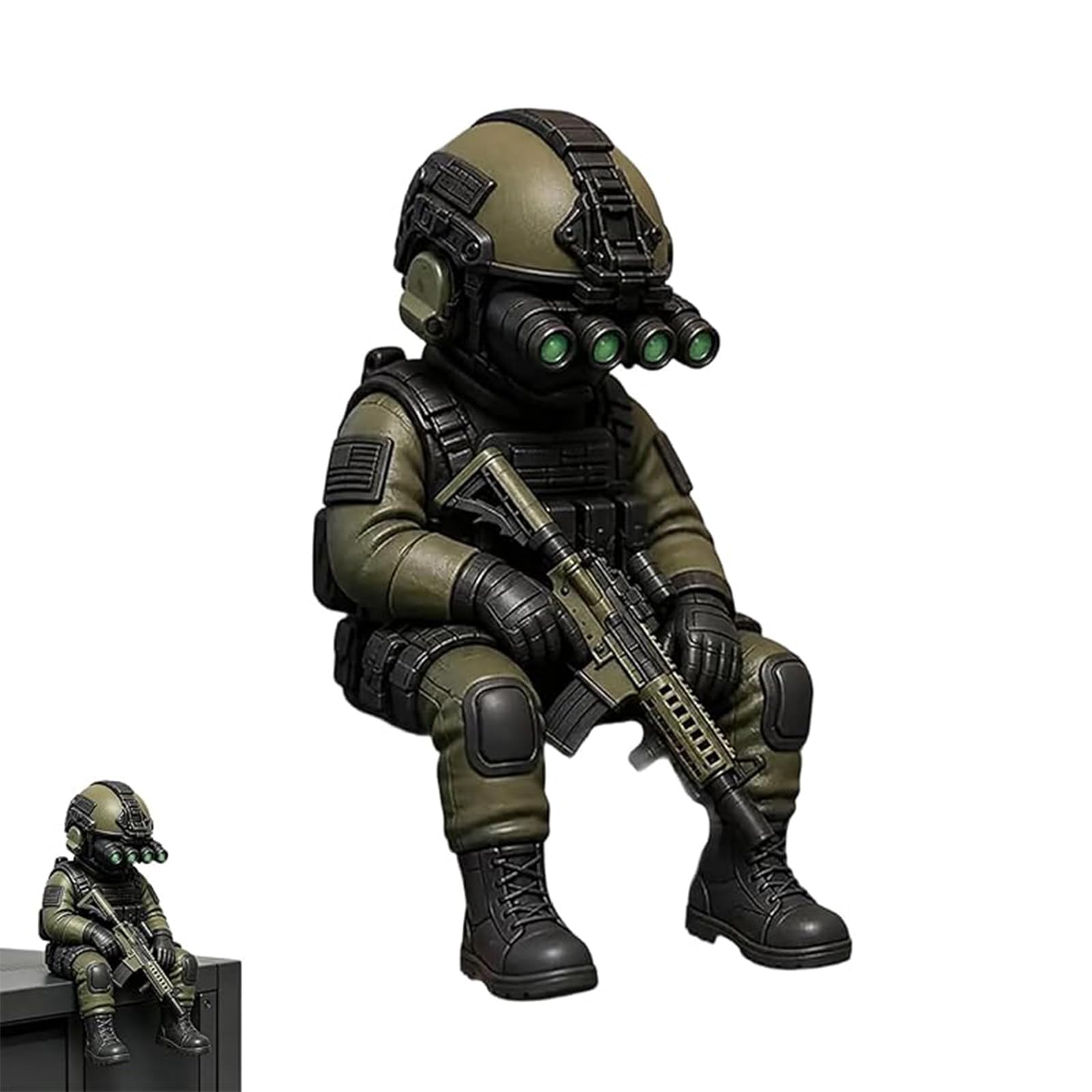 Mini figura táctica de soldado, modelo de francotirador de 8 cm para escritorio o estantería, regalo militar único para hombres y fanáticos del ejército, decoración coleccionable