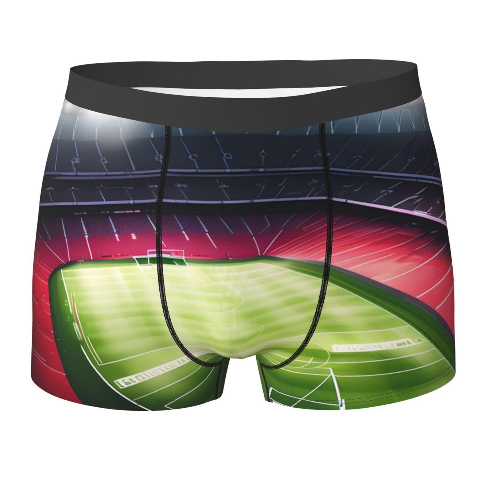 SMAZDFXX Stadium Football Satdium Field Light Night Print Mens Underwear Stretch Breathable Boxer Briefs Fun Boxers Briefs Black