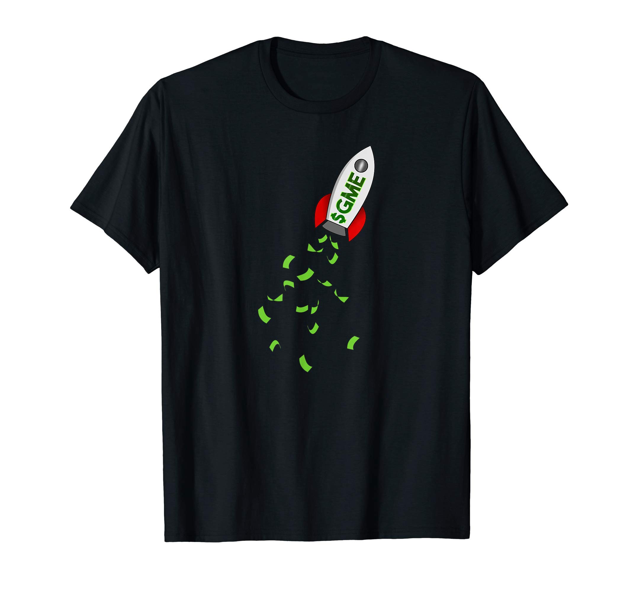 DIAMOND HANDSGME GameStop Rocket T-Shirt - Men's Black Classic Fit T-Shirt - Small