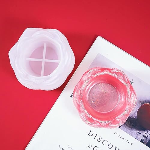 Miniatura 8 de 3 portavelas de silicona, moldes de candelita de loto, moldes de resina para candelabros de resina, moldes de silicona de fundición epoxi para