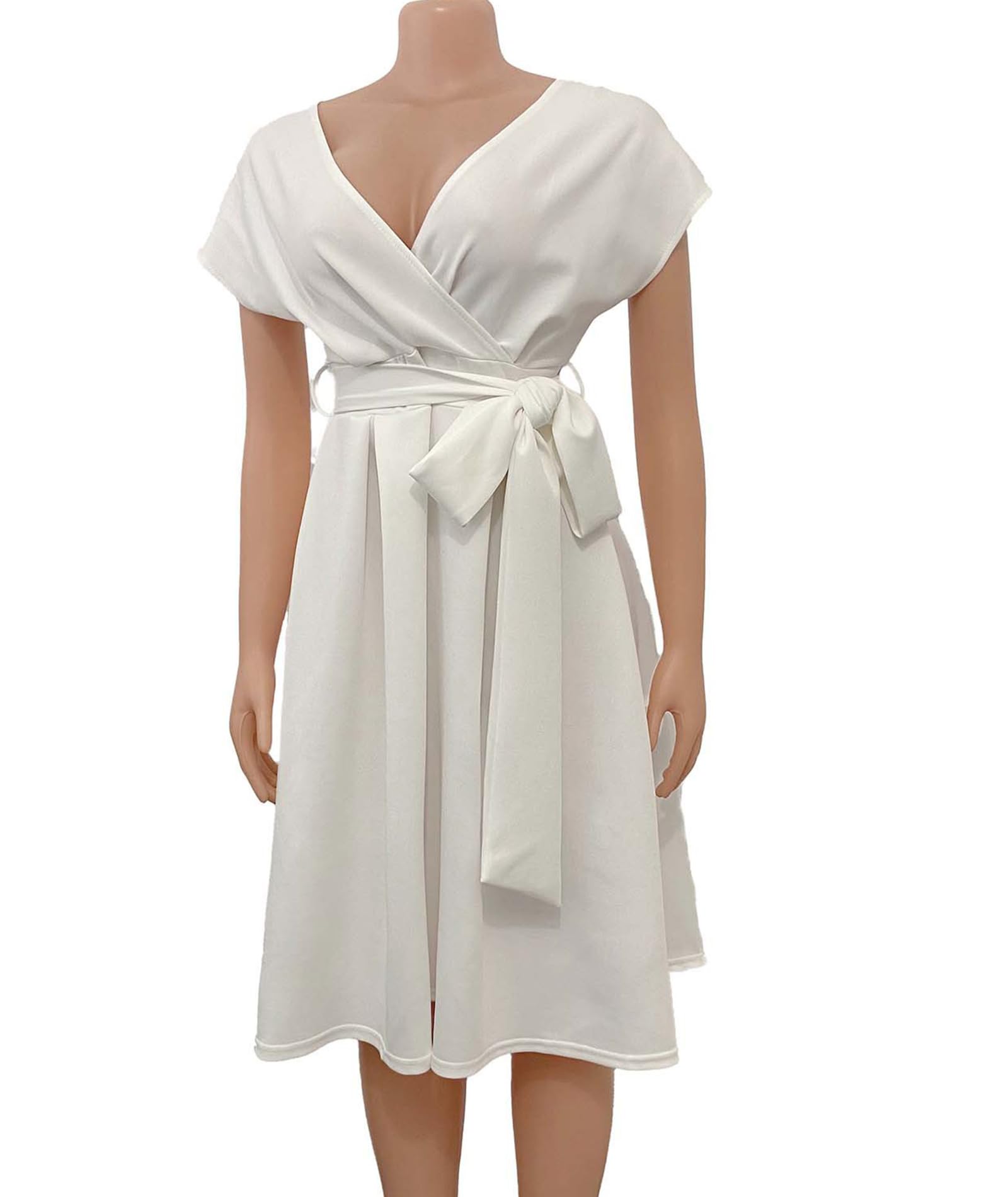 xxxiticat Robe midi en satin pour femme - Épaules dénudées - Ligne A - Pour mariage, invité, fête, cocktail, bal de fin d'année