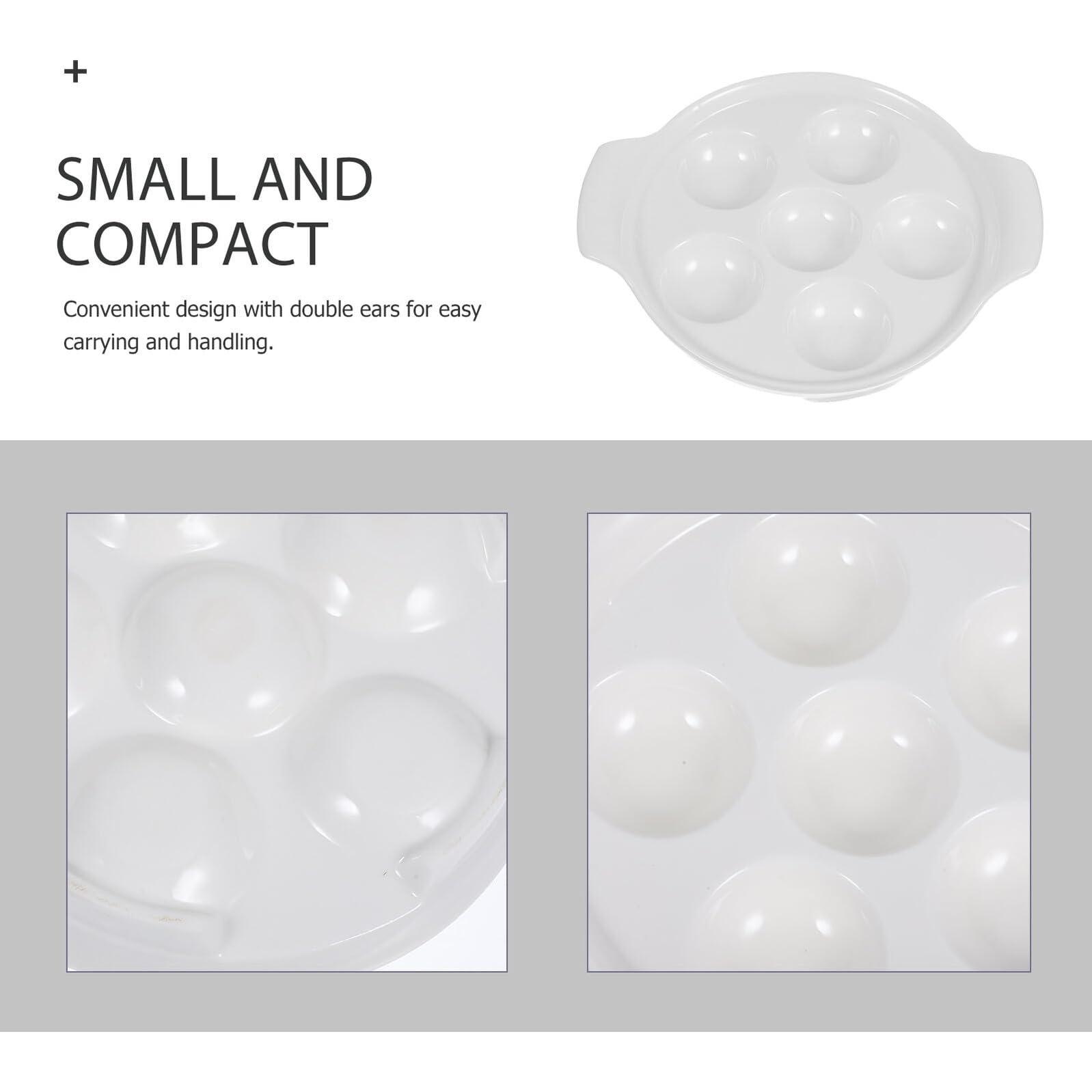 Homoyoyo 4 pezzi Piatti Ceramica per Lumache Teglia da Forno Multi-slot Resistente Alte Temperature per Escargot e Frutti di Mare per Famiglie e Ristoranti