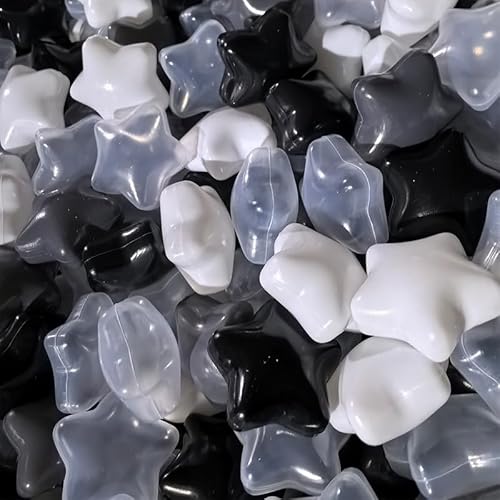 五芒星型オーシャンボール、極厚子供用ガーデンボール Tasydi ベビーバストレジャー、室内用星型プラスチック池デコレーションおもちゃ(150個 + メッシュバッグ) (7,8cm150個のネットバッグ)