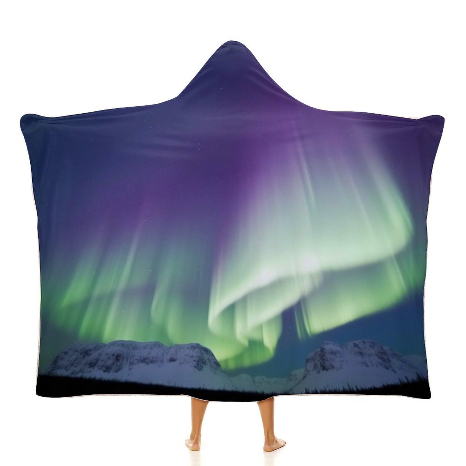Cape à capuche imprimée Aurore plaid portable 127x152 cm