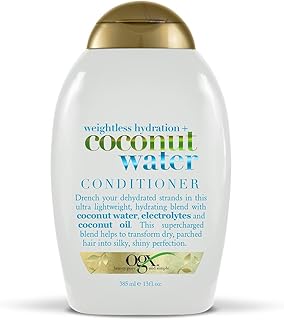 OGX Weightless Hydration + Coconut Water Conditioner, 13 Ounce Bottle Sulfate-Free Surfactants