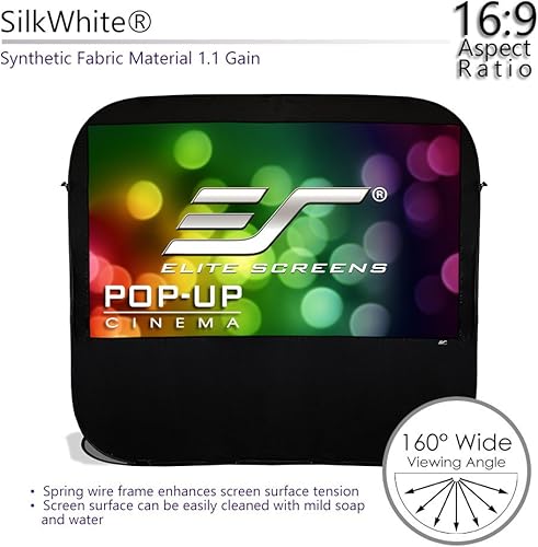 Miniatura 2 de Elite Screens POP84H Serie Pop-Up Cinema Monitor de proyección para interiores y exteriores de 84 pulgadas diagonal de 16 9 Portable Blanco