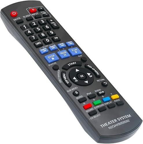 Miniatura 2 de N2QAKB000092 - Control remoto de repuesto para Panasonic Blu-ray Disc Home Theater Sound System SC-BT228 SA-BT228 SB-HF480 SB-HC480 SB-HS480