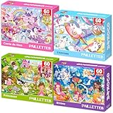QUOKKA Puzzle Enfant 4 5 6 Ans - 4x60 Pièces Puzzle Princesse - Jouets Coloré...