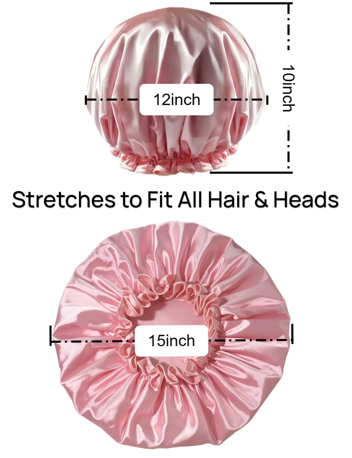 Vexillora Extra Large Shower Cap 2 Pack Waterproof Dual Layer for Long Curly Thick Hair UK Womens Non Slip Elastic Band Mould Resistant Durable Thickened Reusable Bathing Cap - Image 2