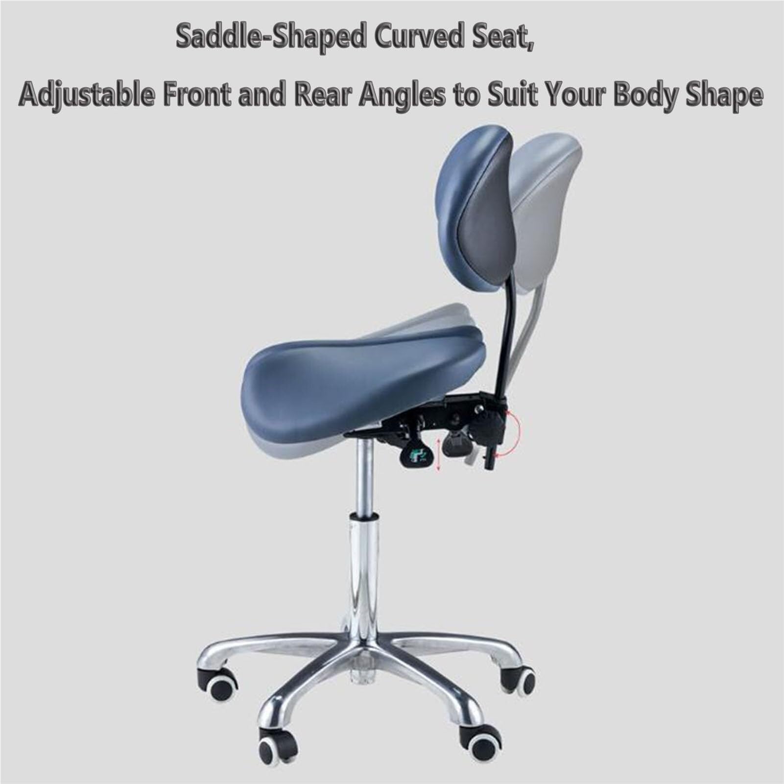 Sgabello a Sella Stile Diviso Sedia con Sedile a Sella Sgabello a Sella ergonomico con Schienale Sedie a Sella Regolabili for Laboratorio Ospedaliero Ufficio Casa(B)