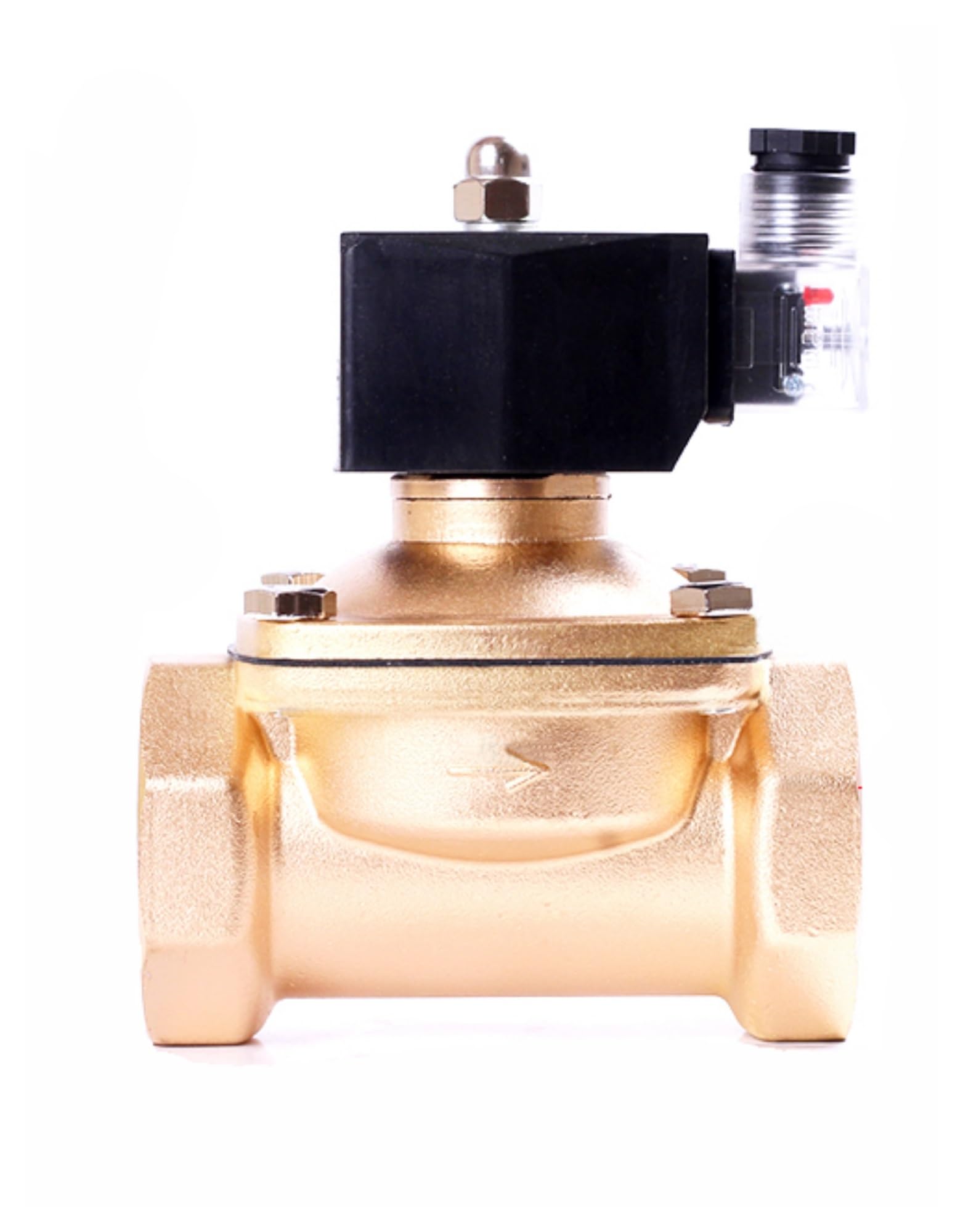 VSPPJYFG 3/4 inch Brass Normally Closed Solenoid Valve 220V 12V 24V Direct Acting Solenoid Valve with LED Light(3/4" Npt Thread,DC24)
