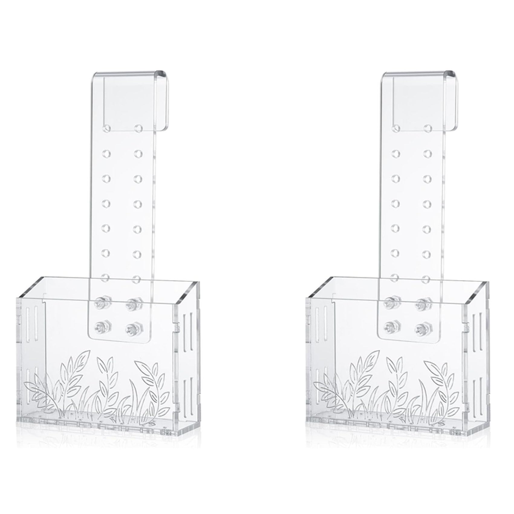 Jnchdghwa 2X Aquarium Planter - Hanging Aquarium Plant Holder Acrylic Aquatic Plant Cups Fish Tank Plant Holder B