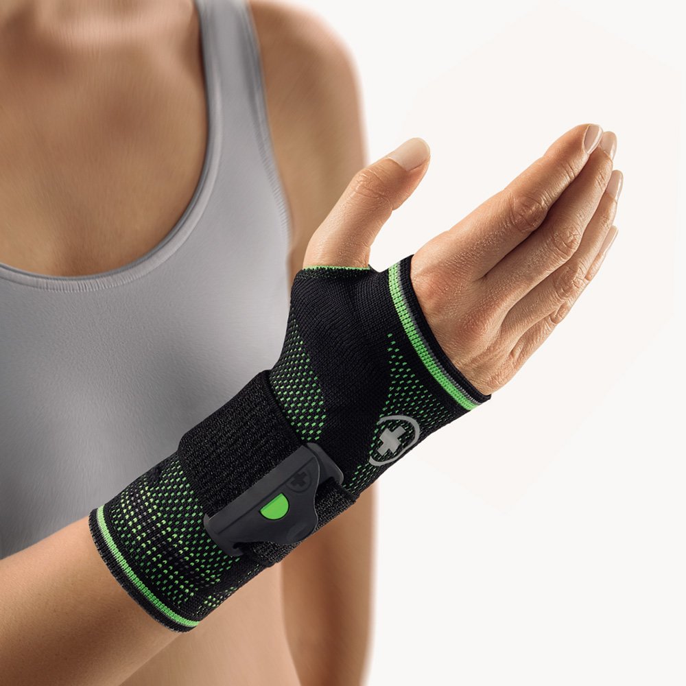 bort 112920SP medium rechts ManuBasic Spaort Handgelenksbandage rechts und links unterschiedlich, medium rechts, schwarz