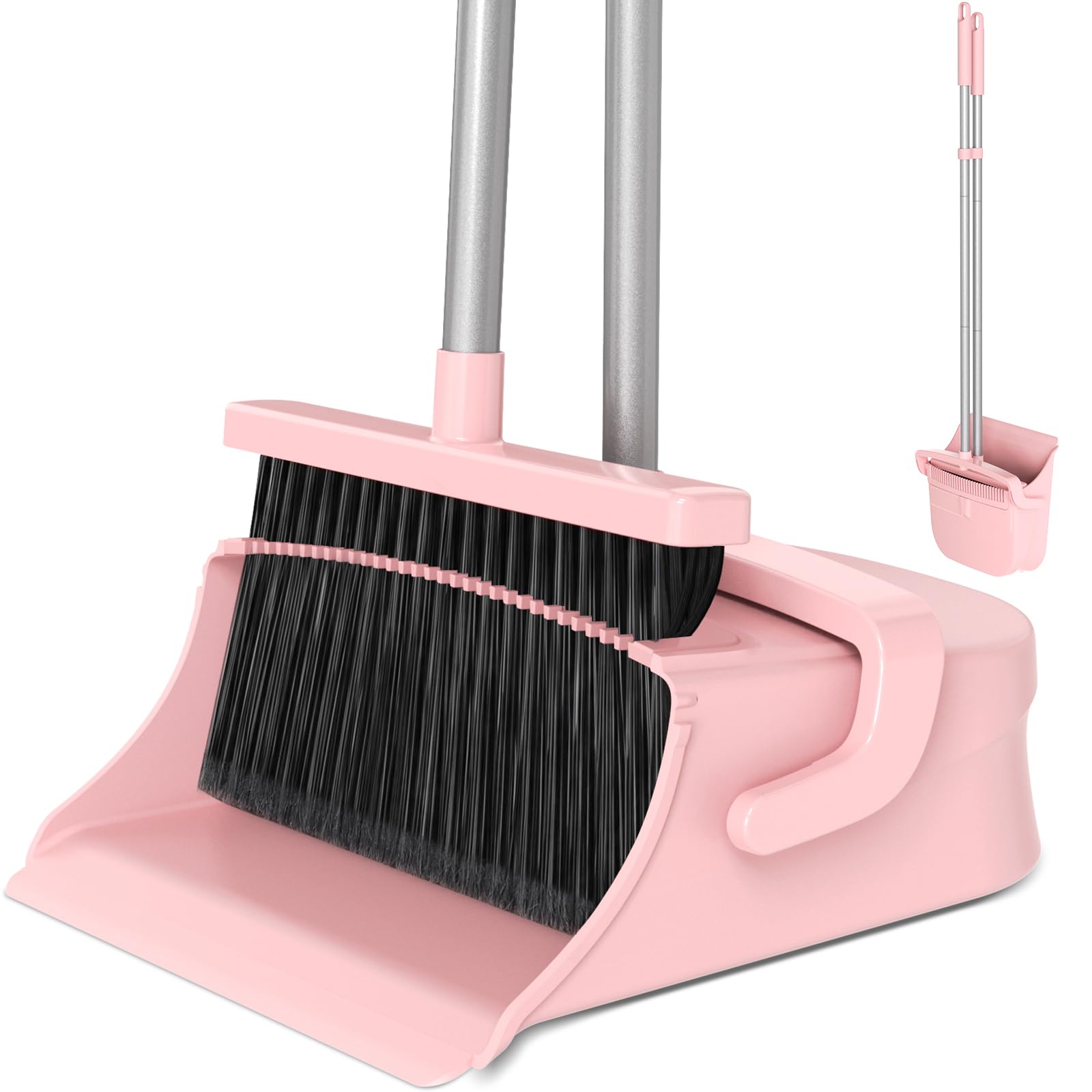 Zeawec Broom and Dustpan Set for Pet Hair & Dust