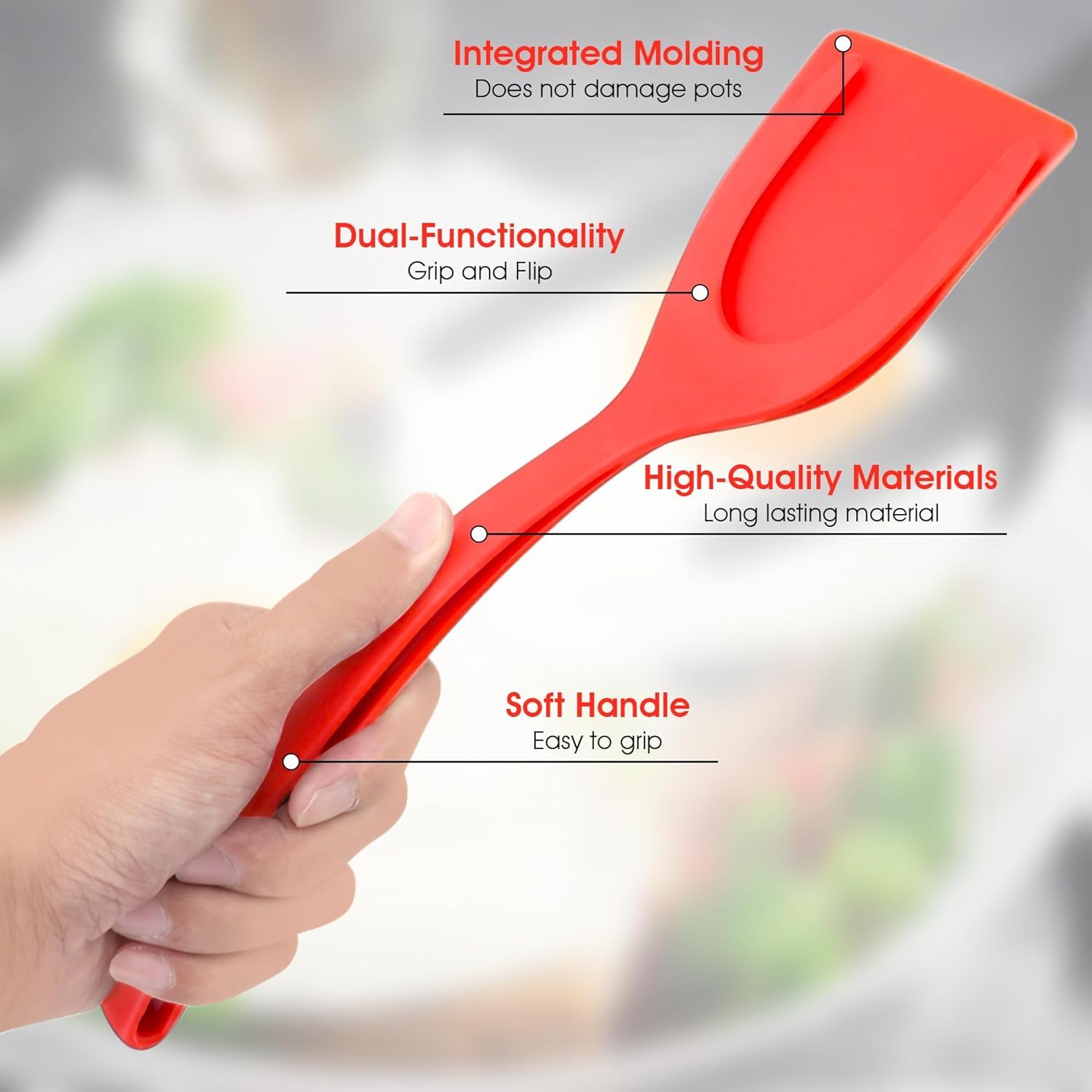 Buy TOZKYN 2 in 1 Grip and Flip Spatula Tong Multi-Purpose Use Non-Stick Kitchen Flipper Spatula for Bread Fish Pancake Toast Home Kitchen Cooking Tool, Tongs for Kitchen, Chimta for Kitchen Use