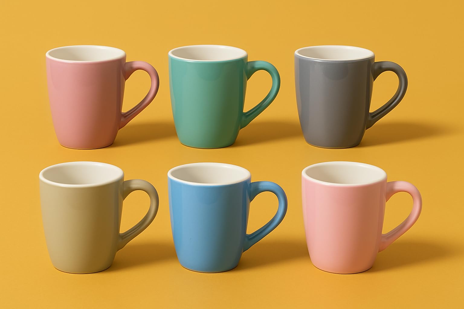 Service à Café Vintage J&G Meakin - 6 Tasses Et Soucoupes Multicolores Pastel, Occasion