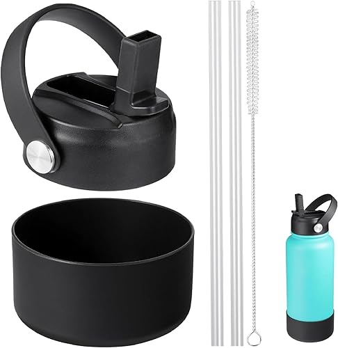 Miniatura 18 de Tapa con pajita para termo hidráulico, tapas con pajita compatibles con termo hidráulico de boca ancha de 12/18/20/32/40 oz, tapa de bebida a prueba