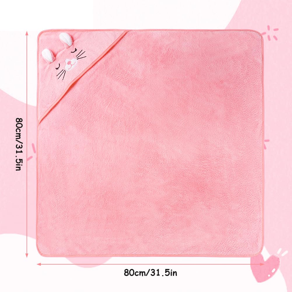 Aolso Accappatoio Neonato, 80x80cm Asciugamani Con Cappuccio Per Bambini, Accappatoio Neonato con Cappuccio Extra Morbido e Super Assorbente per Neonati e Bambini 0-3 Anni-Gattino