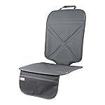 Viaviat Car Seat Protector Leather Waterproof Child Safety Seat Protector Cover with Thick Pad and 2 Large Pockets Durable Kick Mat for All Auto Seat (Deep Gray)