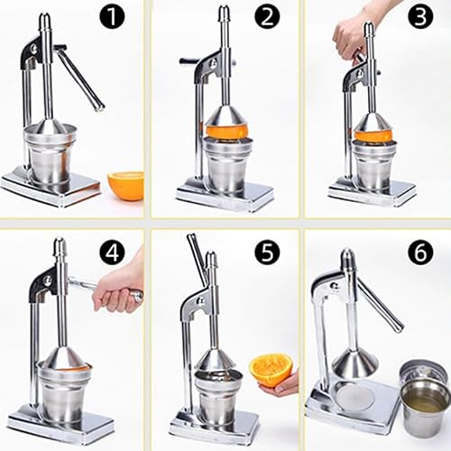 Miniatura 7 de Exprimidor manual de hierro fundido, exprimidor manual de hierro fundido resistente, máquina trituradora para jugo de naranja de limonada fresca,