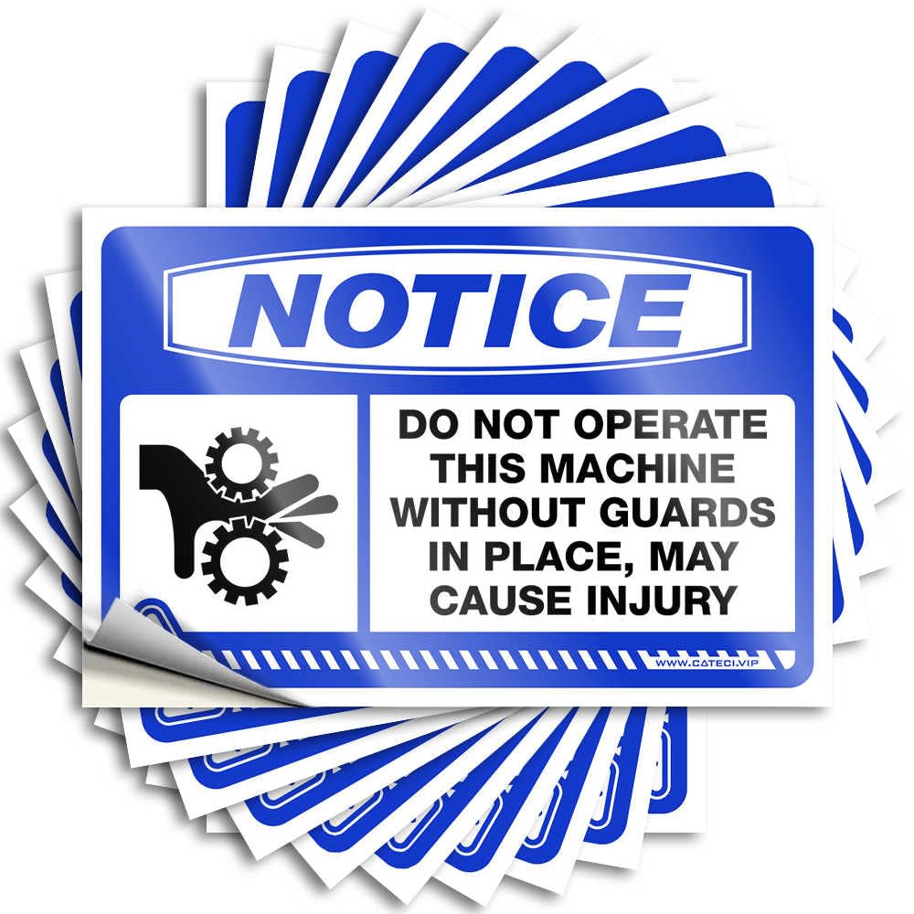 Tattoo Rv Bathroom Accessories Vinyl Sticker | Notice Do Not Operate This Machine Without Guards in Place, May Cause Injury Vintage for Tiki Use(6X9CM)