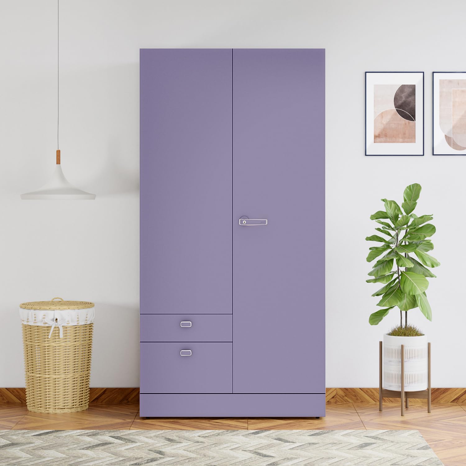 Interio by Godrej Auraline® Women Premium 2-Door Steel Almirah (Lavender Gray), 1-Year Warranty, 4 Drawers-image-11