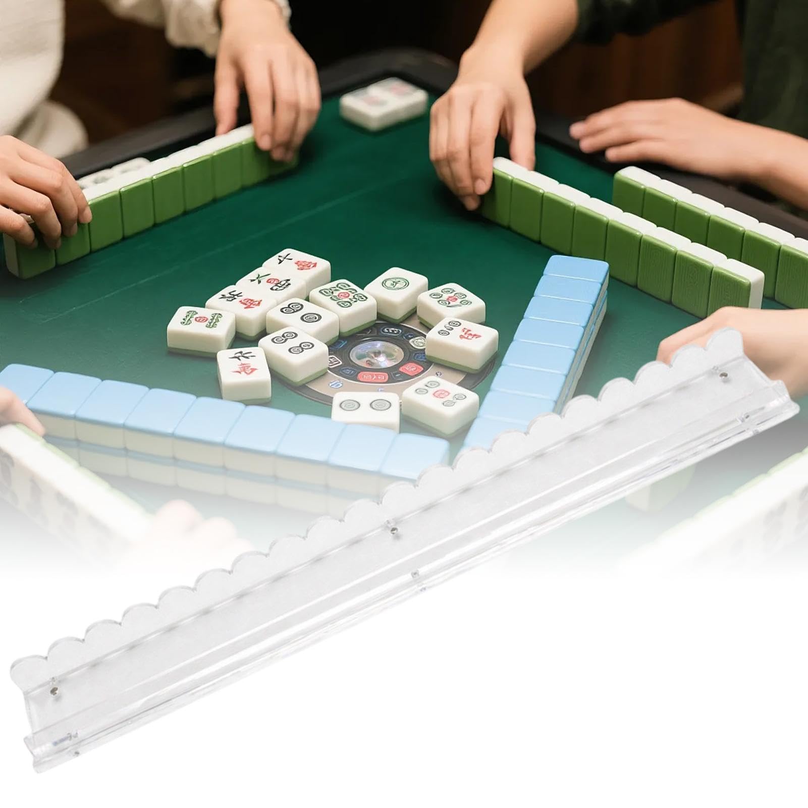 Support Mahjong avec poussoirs en acrylique antidérapant, maintien