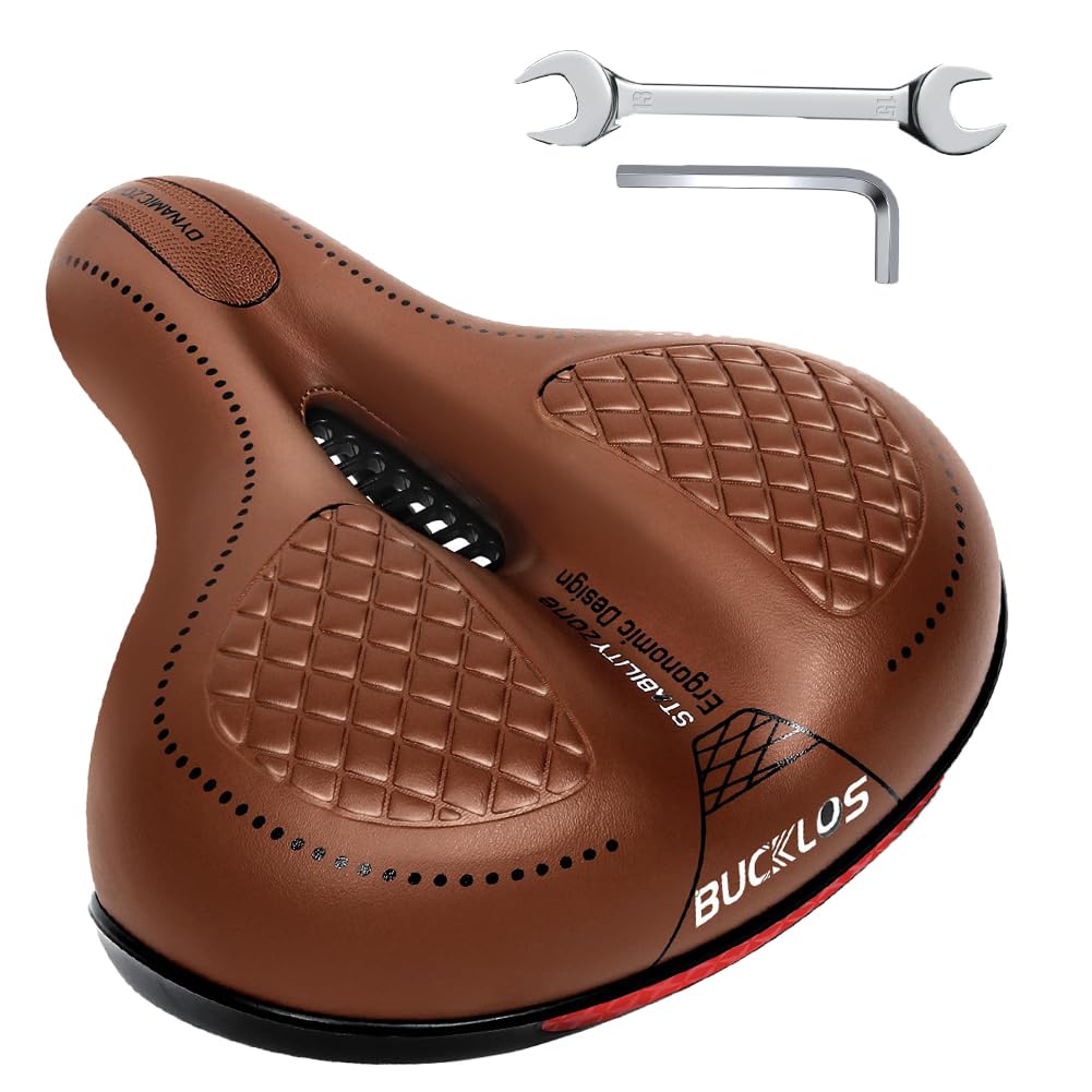 Sillín de bicicleta de gel, ancho, cómodo, transpirable y suave, impermeable, amortiguador de golpes, espuma viscoelástica ergonómica